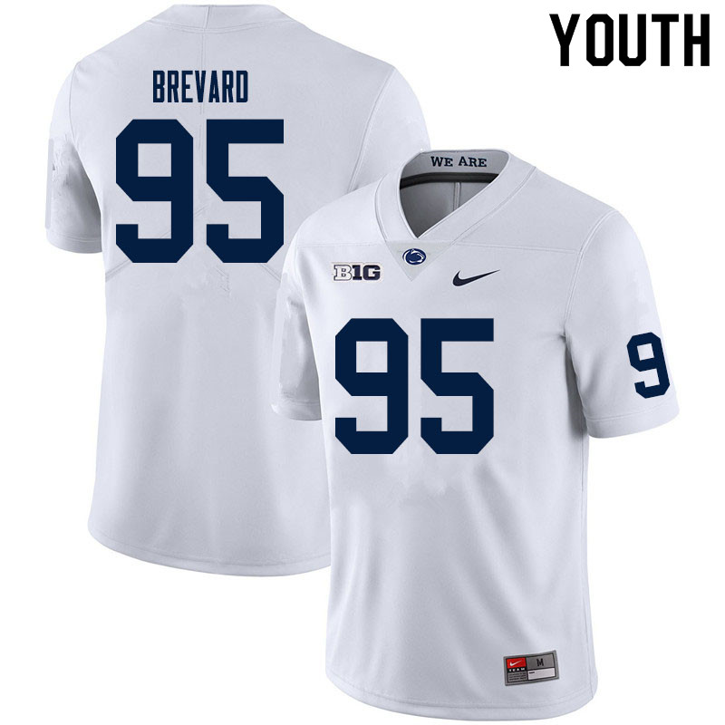 Youth #95 Cole Brevard Penn State Nittany Lions College Football Jerseys Sale-White